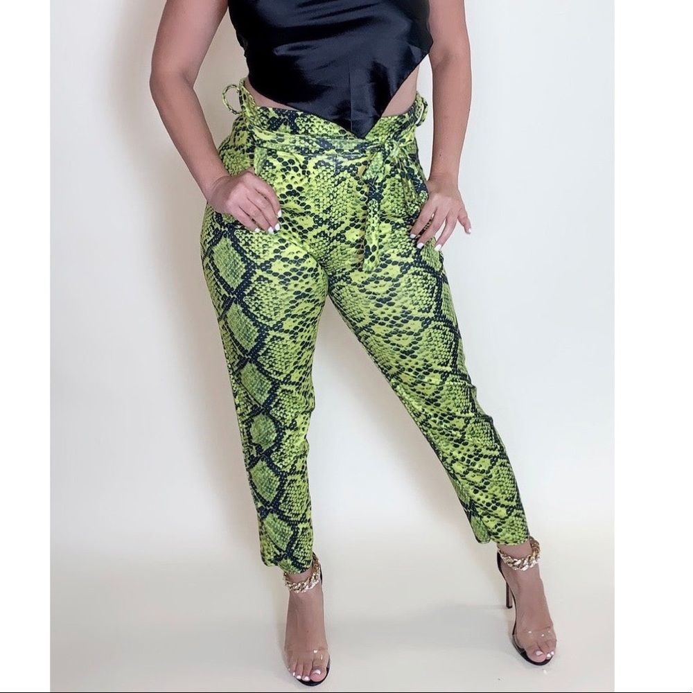 Neon Snake Print Trousers